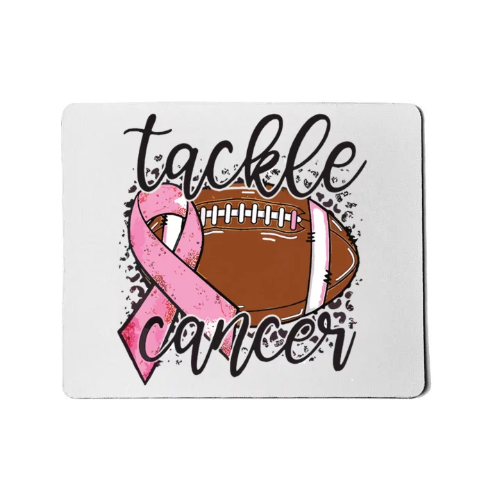 Football Pink Ribbon Tackle Breast Cancer Awareness Mousepad