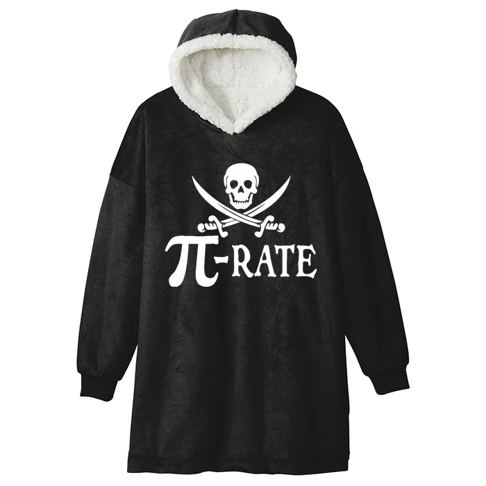 Funny Pi Rate Pirate Pi Day Boy Vintage Math Teacher Retro Hooded Wearable Blanket