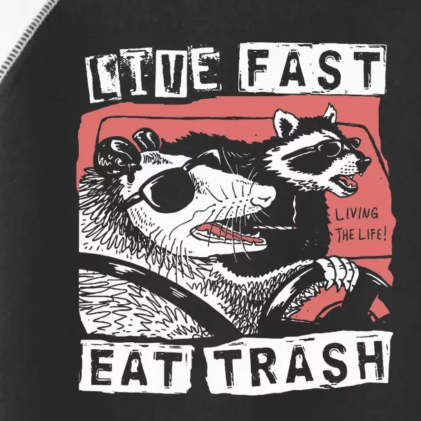 Funny Possum Raccoon Live Fast Eat Trash Cats Squad Toddler Fine Jersey T-Shirt