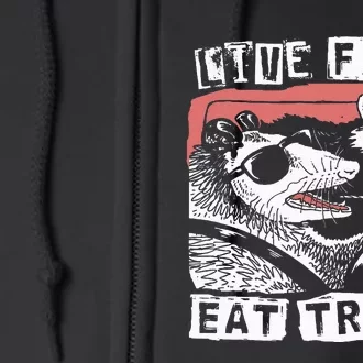 Funny Possum Raccoon Live Fast Eat Trash Cats Squad Full Zip Hoodie