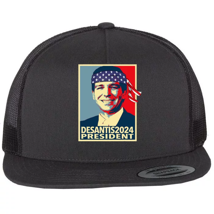 For President Ron DeSantis Flat Bill Trucker Hat