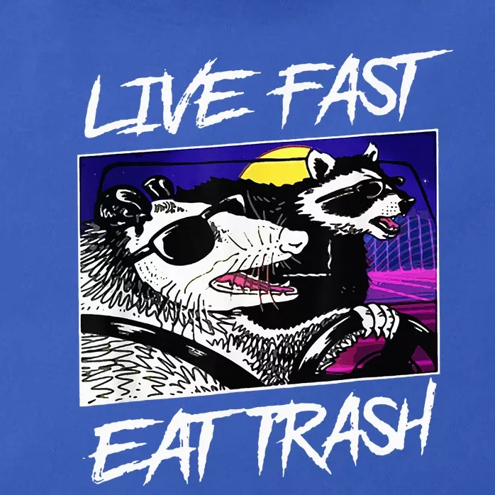 Funny Possum Raccoon Live Fast Eat Trash Squad Zip Tote Bag