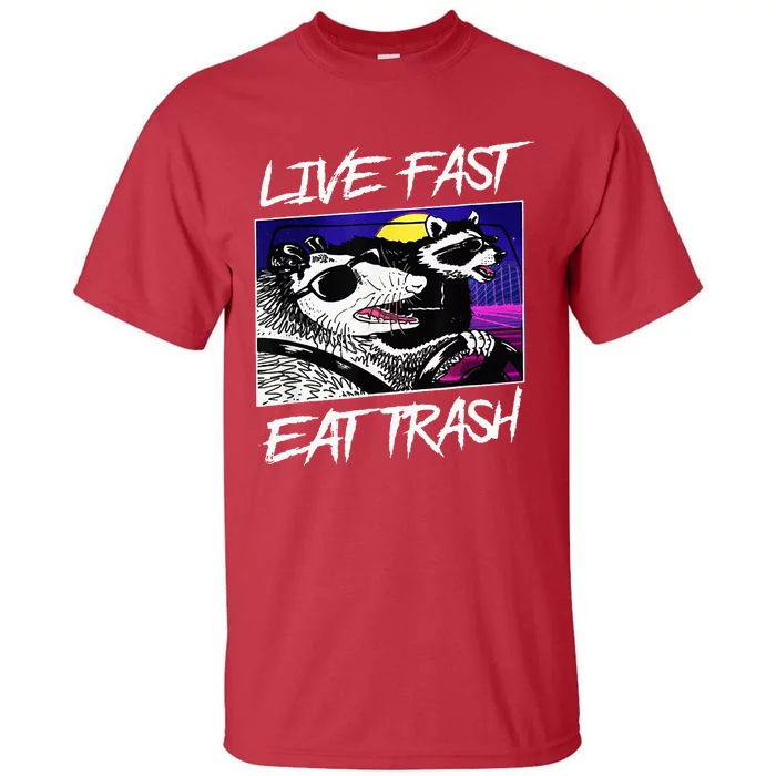 Funny Possum Raccoon Live Fast Eat Trash Squad Tall T-Shirt