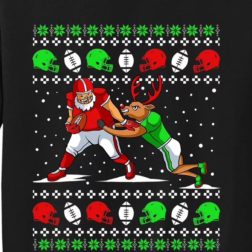 Football Player Reindeer Ugly Christmas Pajama Funny Xmas Sweatshirt