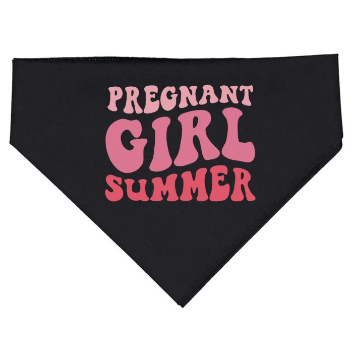 Funny Pregnancy Reveal Pregnant Girl Summer Baby Shower USA-Made Doggie Bandana