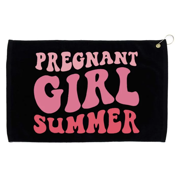 Funny Pregnancy Reveal Pregnant Girl Summer Baby Shower Grommeted Golf Towel