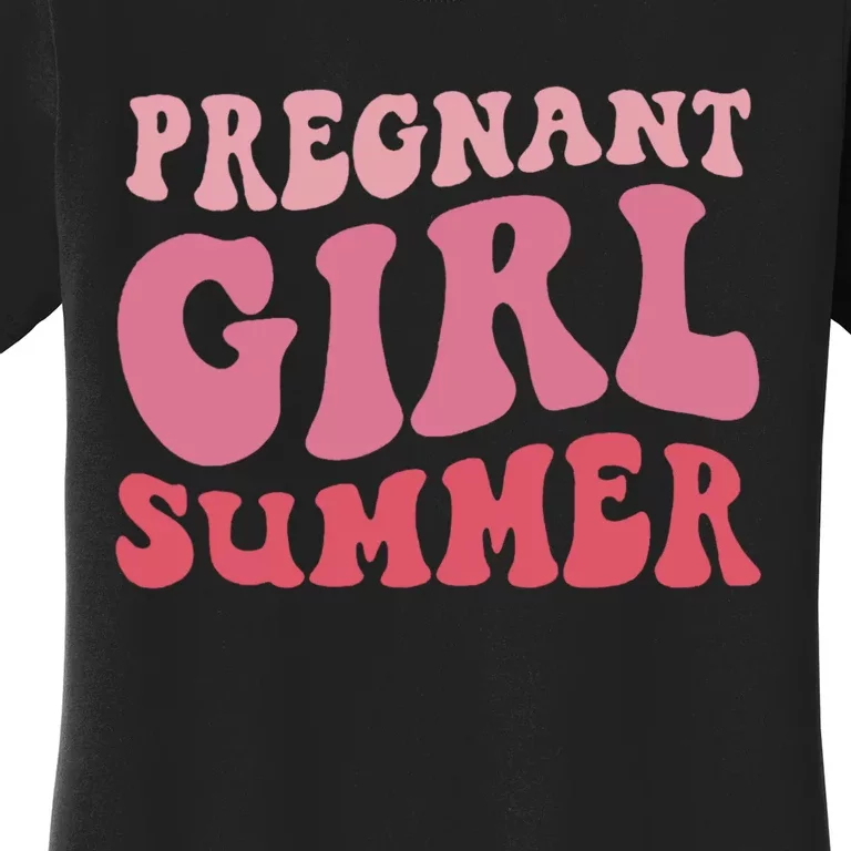 Funny Pregnancy Reveal Pregnant Girl Summer Baby Shower Women's T-Shirt