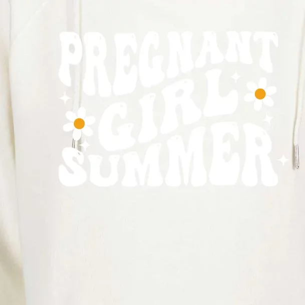 Funny Pregnancy Reveal Pregnant Girl Summer Baby Shower Womens Funnel Neck Pullover Hood