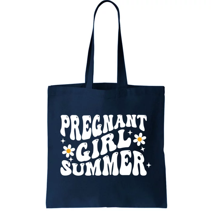 Funny Pregnancy Reveal Pregnant Girl Summer Baby Shower Tote Bag