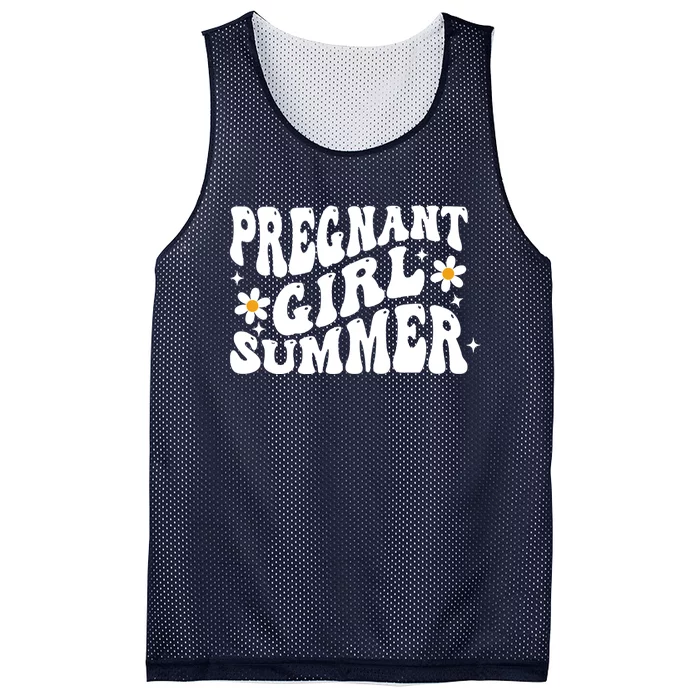 Funny Pregnancy Reveal Pregnant Girl Summer Baby Shower Mesh Reversible Basketball Jersey Tank