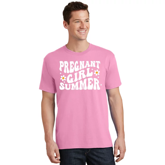 Funny Pregnancy Reveal Pregnant Girl Summer Baby Shower T-Shirt