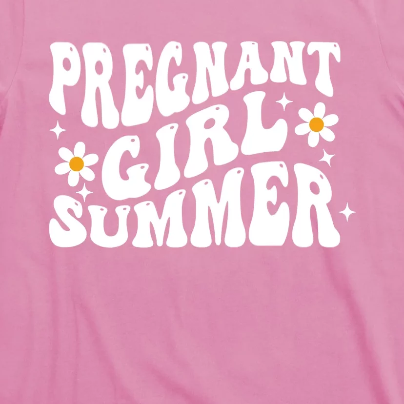 Funny Pregnancy Reveal Pregnant Girl Summer Baby Shower T-Shirt