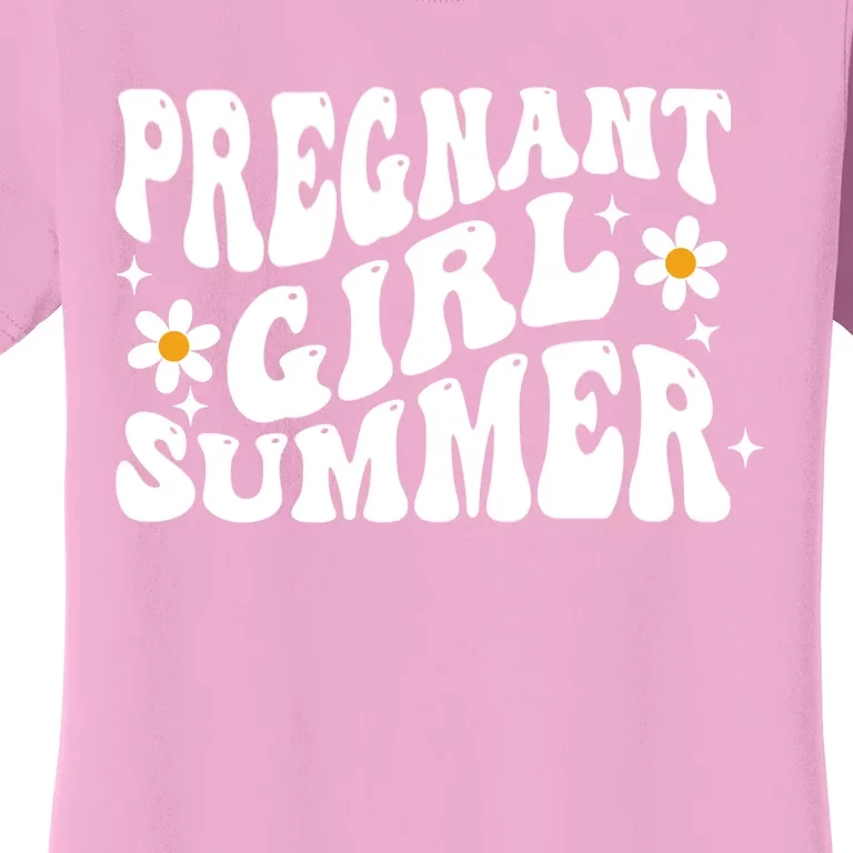 Funny Pregnancy Reveal Pregnant Girl Summer Baby Shower Women's T-Shirt