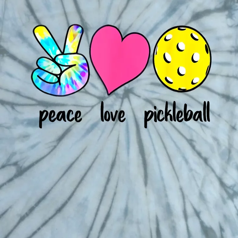 Funny Pickleball Retired Ladies Peace Love Pickleball Tie-Dye T-Shirt