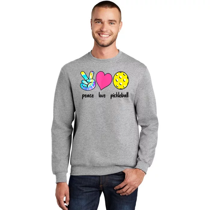 Funny Pickleball Retired Ladies Peace Love Pickleball Tall Sweatshirt