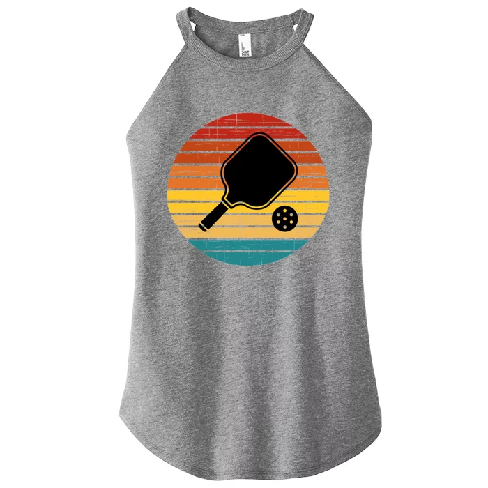 Funny Pickleball Retro Sunset Gift Women’s Perfect Tri Rocker Tank