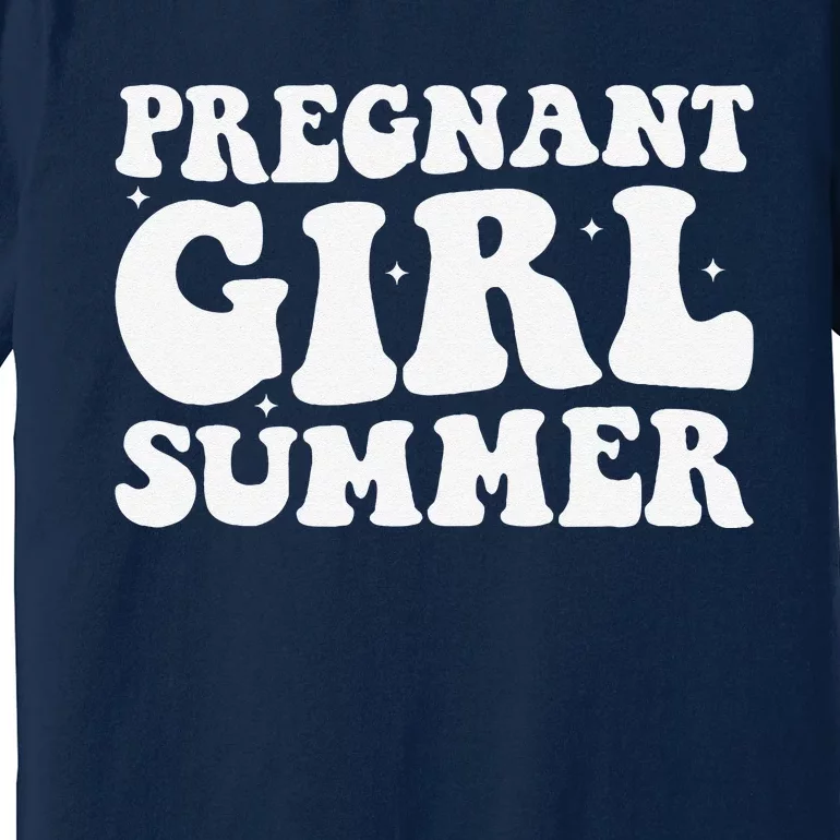 Funny Pregnancy Reveal Pregnant Girl Summer Baby Shower Premium T-Shirt