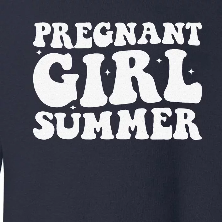 Funny Pregnancy Reveal Pregnant Girl Summer Baby Shower Toddler Sweatshirt