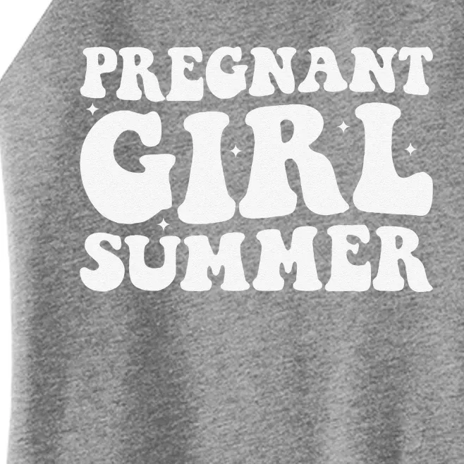 Funny Pregnancy Reveal Pregnant Girl Summer Baby Shower Women’s Perfect Tri Rocker Tank