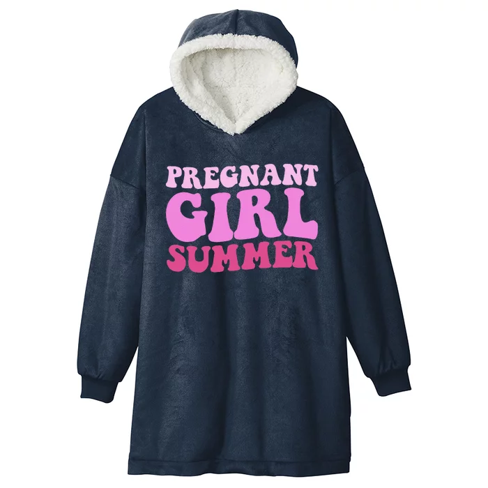 Funny Pregnancy Reveal Pregnant Girl Summer Baby Shower Hooded Wearable Blanket