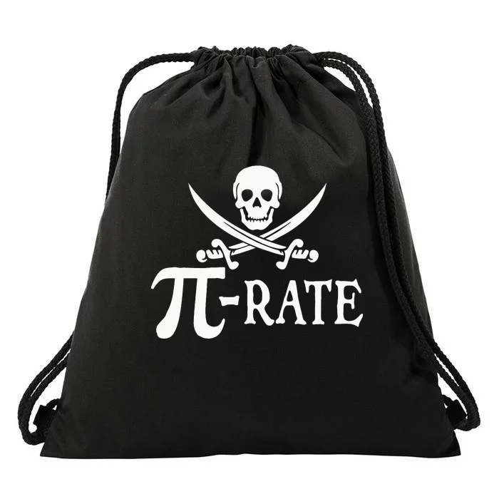 Funny Pi Rate Pirate Pi Day Vintage Math Teacher Retro Drawstring Bag