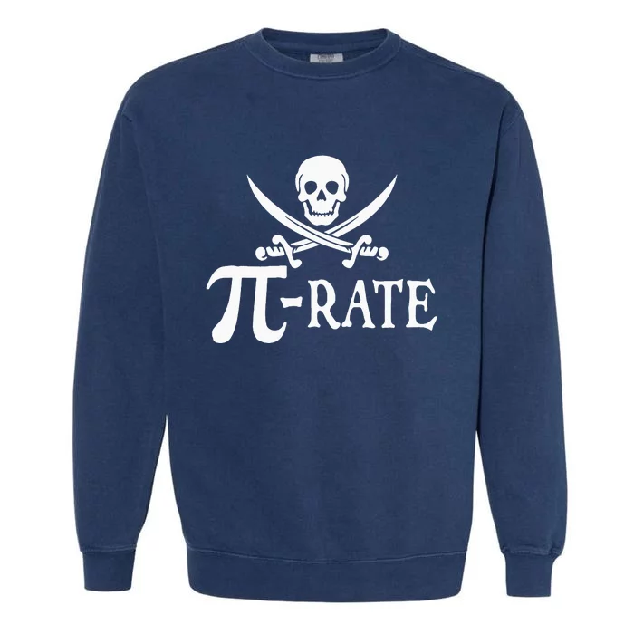 Funny Pi Rate Pirate Pi Day Vintage Math Teacher Retro Garment-Dyed Sweatshirt