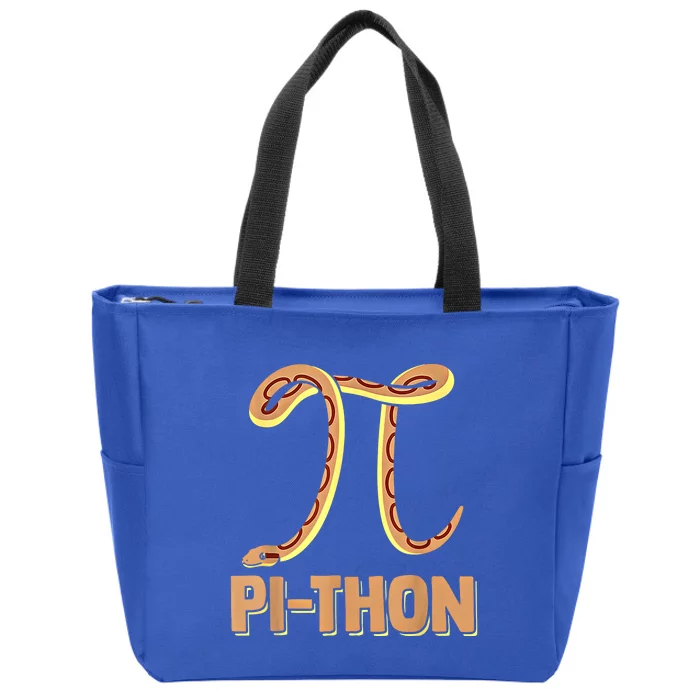 Funny Python Snake Math Pi Symbol Pi Day Meaningful Gift Zip Tote Bag