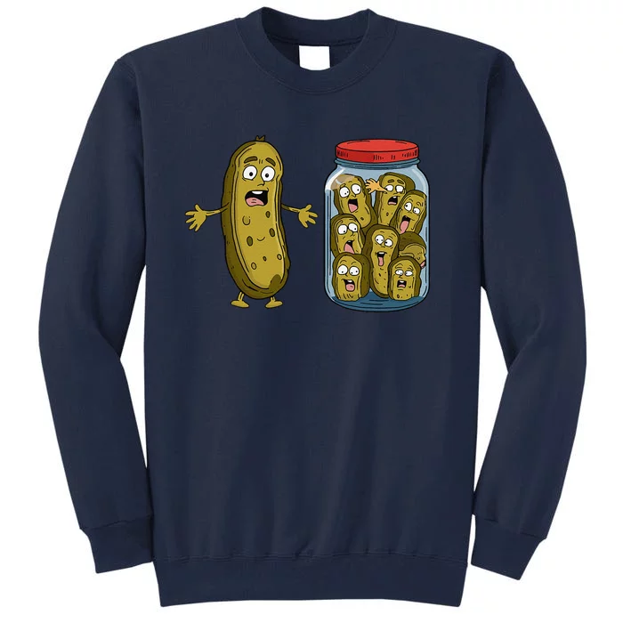 Funny Pickle Surprise A Cucumber And A Jar Of Sliced Pickles Tall Sweatshirt