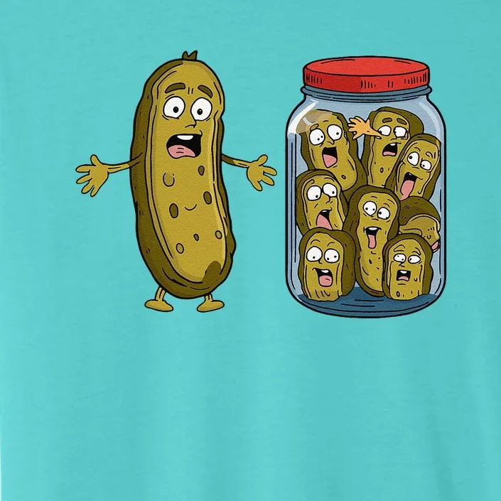 Funny Pickle Surprise A Cucumber And A Jar Of Sliced Pickles ChromaSoft Performance T-Shirt