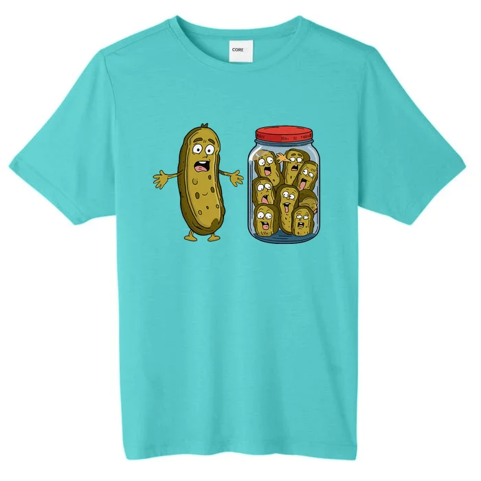 Funny Pickle Surprise A Cucumber And A Jar Of Sliced Pickles ChromaSoft Performance T-Shirt