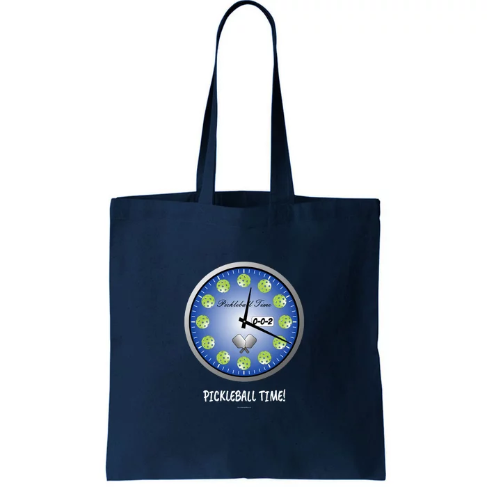 Fun Pickleball Shirt, Pickleball Time, Pickleball Clock Tote Bag