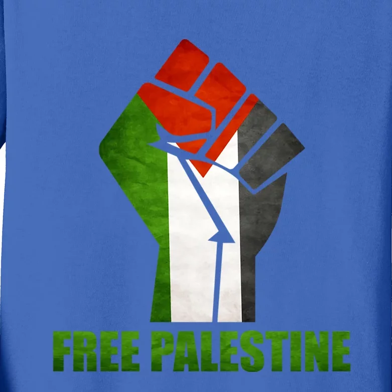 Free Palestine Supports Palestine And Arab Gift Kids Long Sleeve Shirt