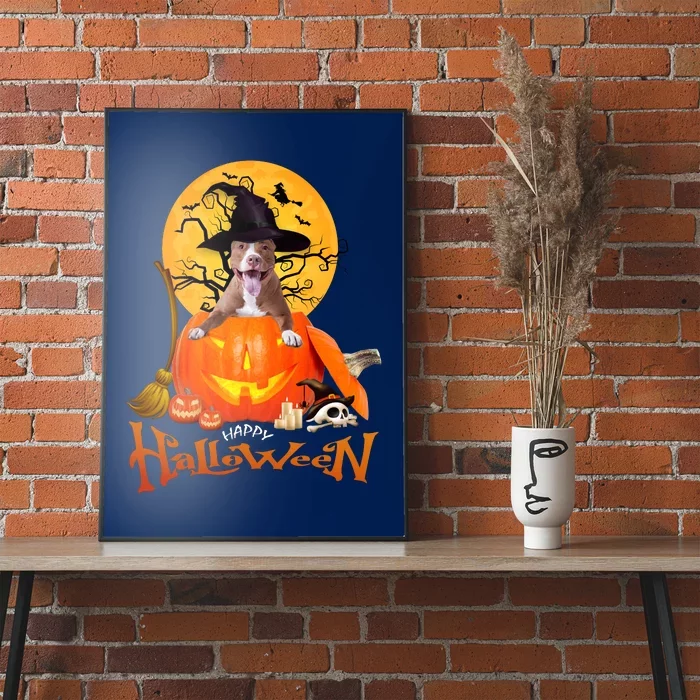 Funny Pitbull Spooky Halloween Poster