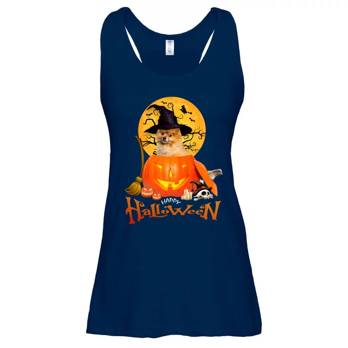 Funny Pomeranian Spooky Halloween Ladies Essential Flowy Tank