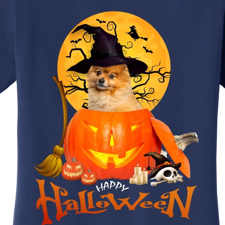 Funny Pomeranian Spooky Halloween Women's T-Shirt