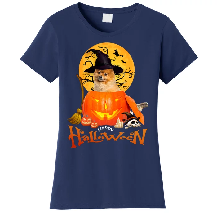 Funny Pomeranian Spooky Halloween Women's T-Shirt