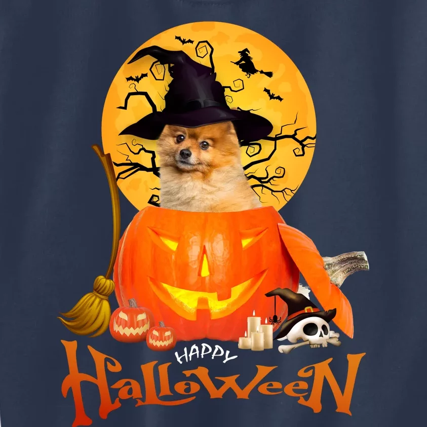 Funny Pomeranian Spooky Halloween Kids Sweatshirt