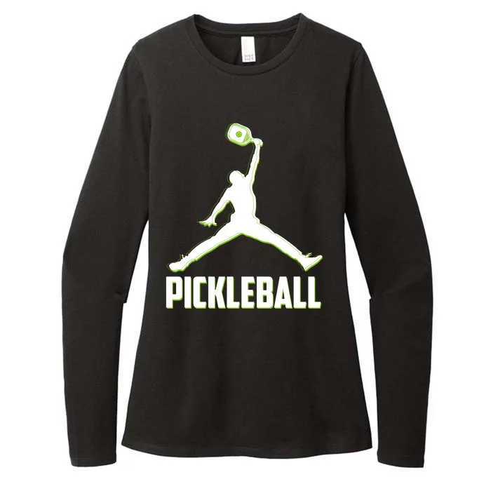 Funny Pickleball Sports Logo Womens CVC Long Sleeve Shirt