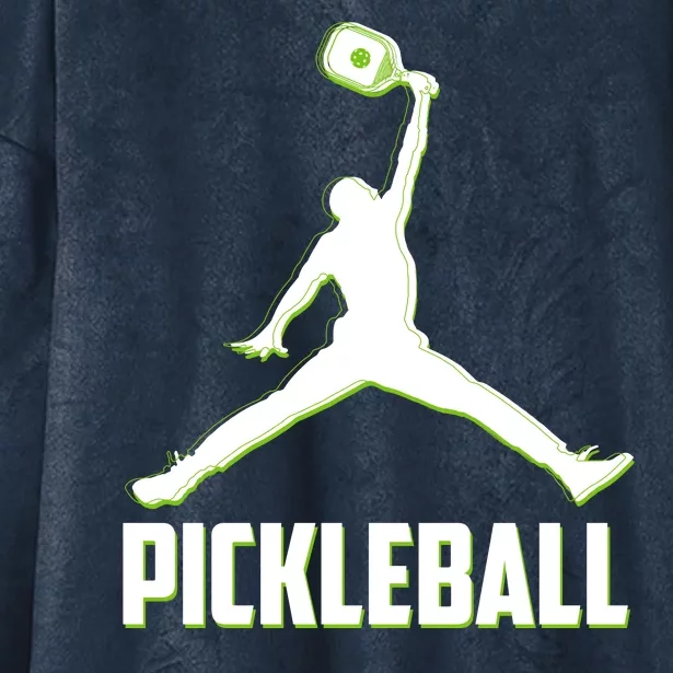 Funny Pickleball Sports Logo Hooded Wearable Blanket