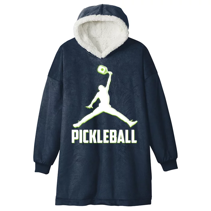 Funny Pickleball Sports Logo Hooded Wearable Blanket