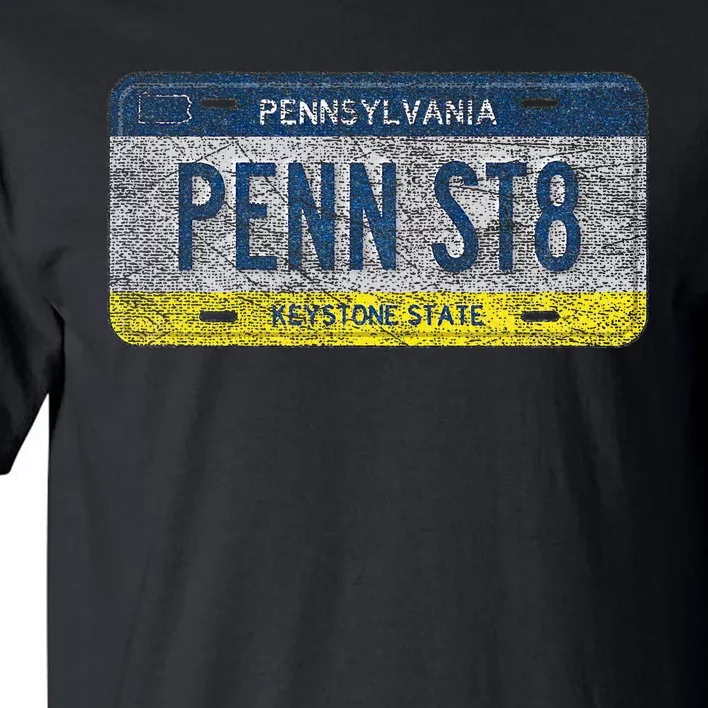 Funny Pa State Vanity License Plate Penn St8 Tall T-Shirt