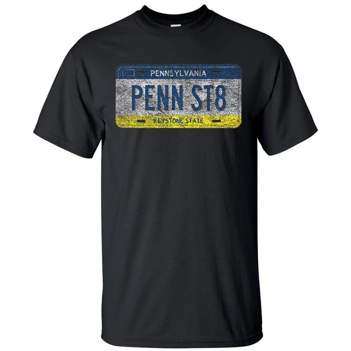 Funny Pa State Vanity License Plate Penn St8 Tall T-Shirt