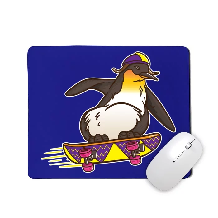 Funny Penguin Skateboard Skater Gift Skateboarding Gift Mousepad