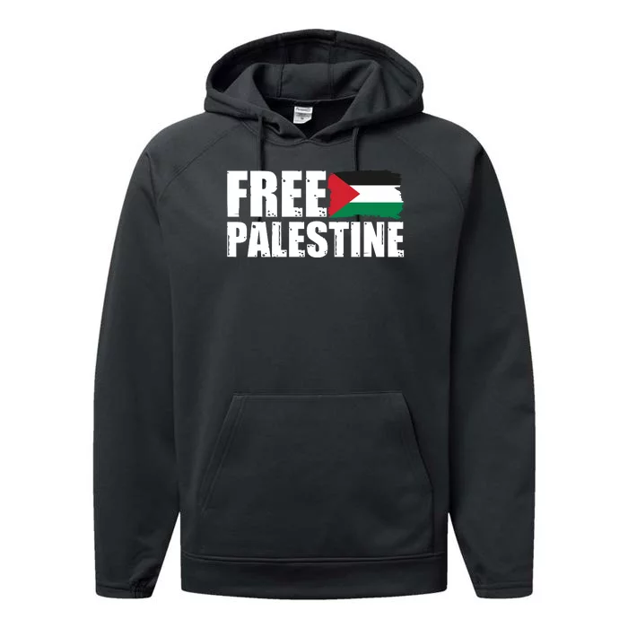 Free Palestine Support Stand With Palestine Performance Fleece Hoodie