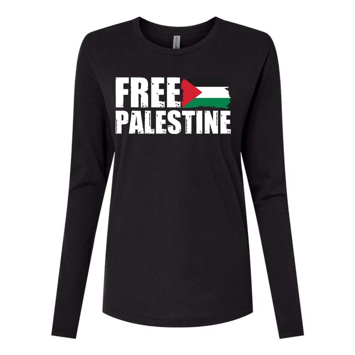 Free Palestine Support Stand With Palestine Womens Cotton Relaxed Long Sleeve T-Shirt