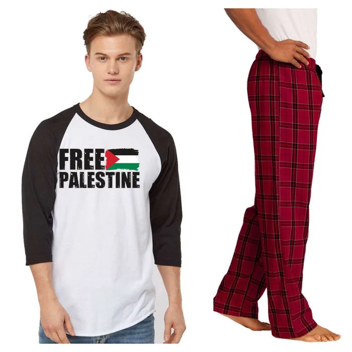 Free Palestine Support Stand With Palestine Raglan Sleeve Pajama Set