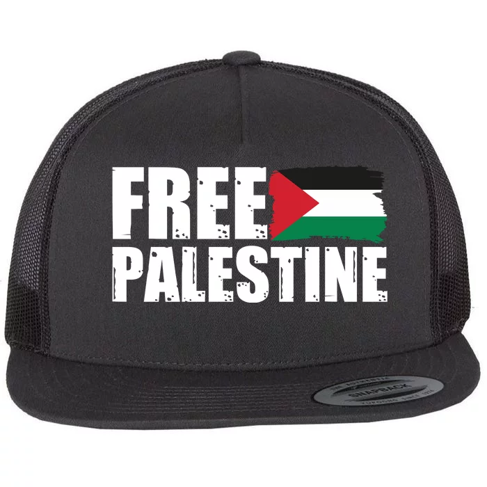 Free Palestine Support Stand With Palestine Flat Bill Trucker Hat