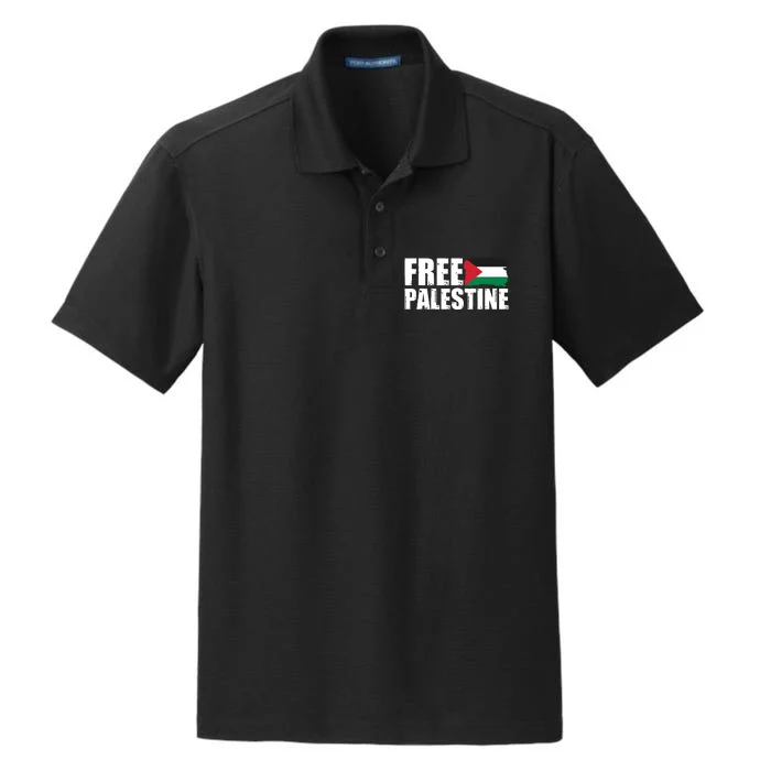 Free Palestine Support Stand With Palestine Dry Zone Grid Performance Polo