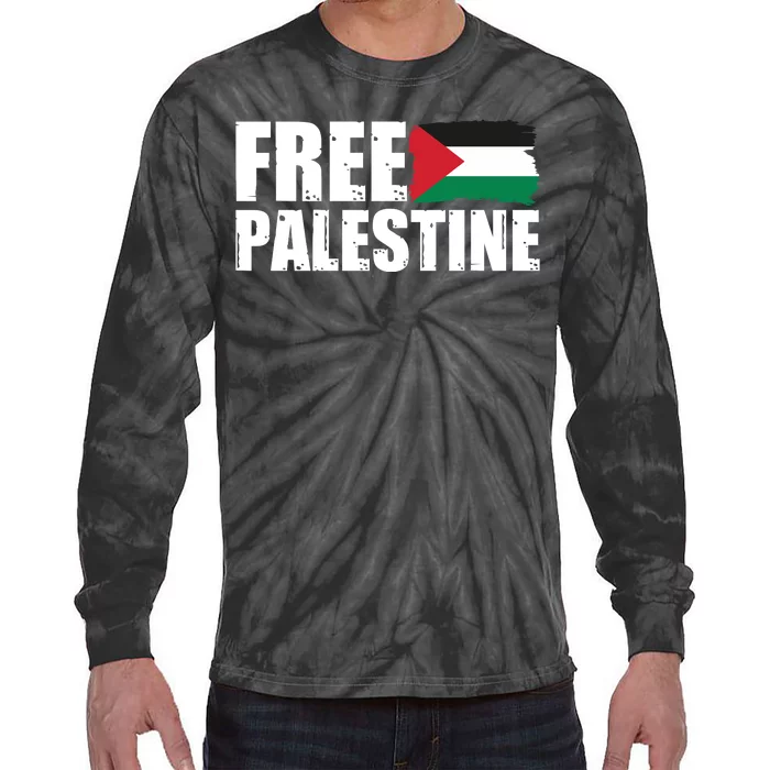 Free Palestine Support Stand With Palestine Tie-Dye Long Sleeve Shirt