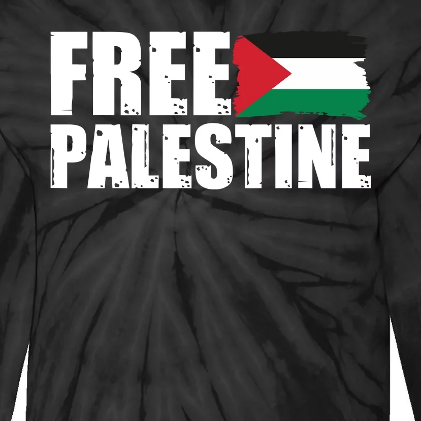 Free Palestine Support Stand With Palestine Tie-Dye Long Sleeve Shirt